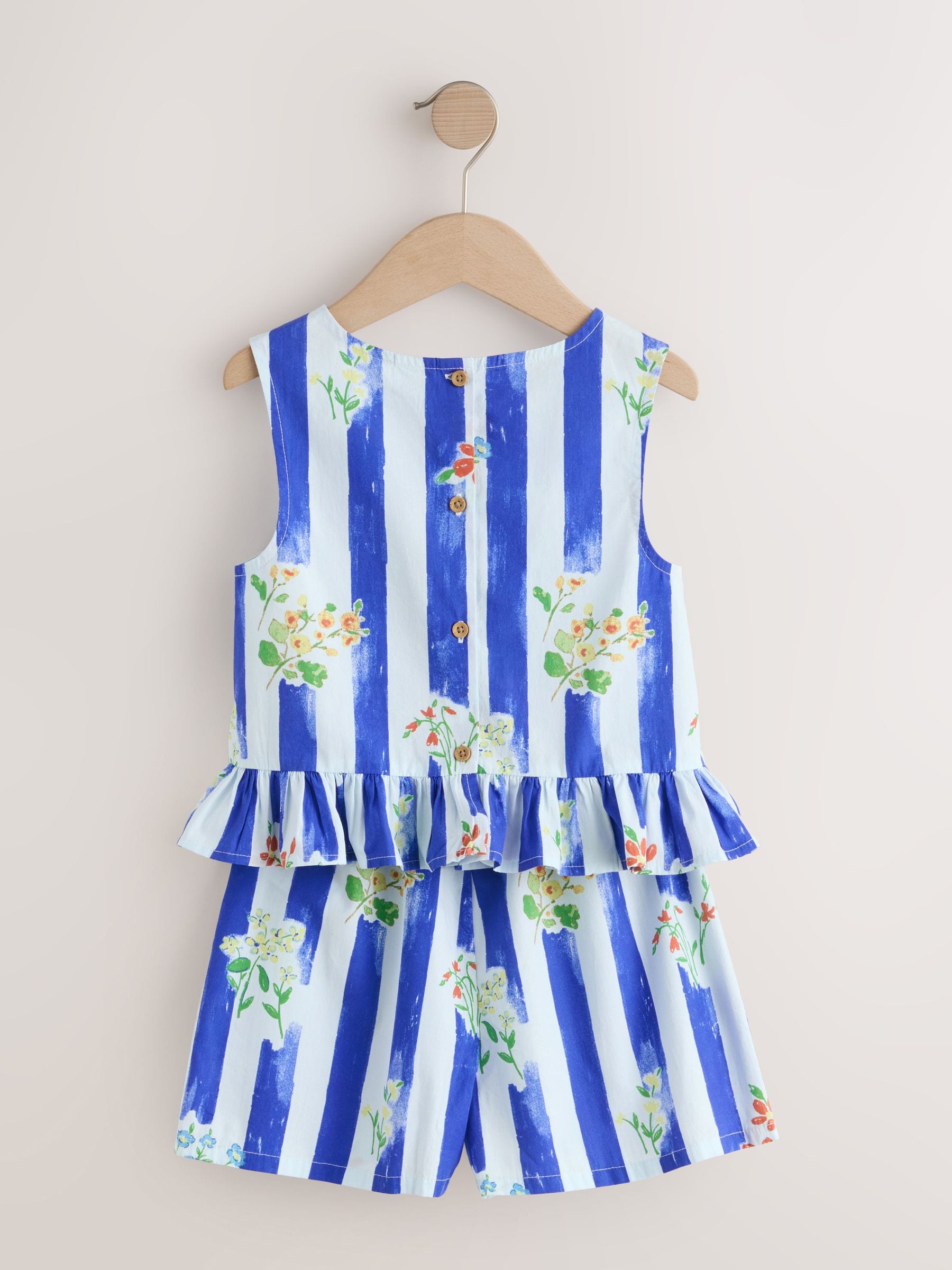 Dsiney Kidz - Blue Stripe Peplum Blouse and Shorts Set (3-16yrs) image 3