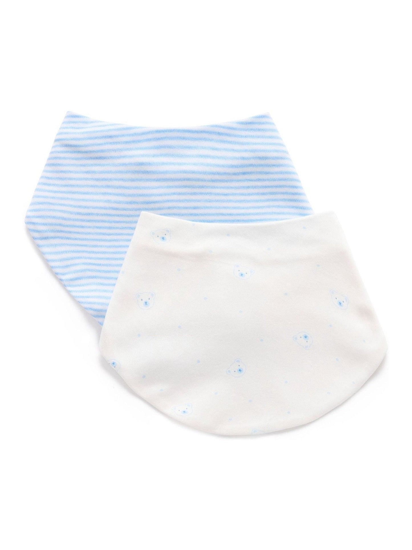Purebaby Blue Essential Dribble Bibs 2 Pack image 1