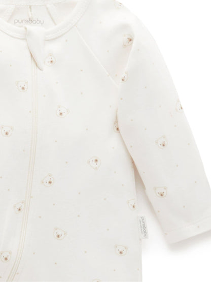 Purebaby Natural Zip Baby Sleepsuits 2 Pack image 4