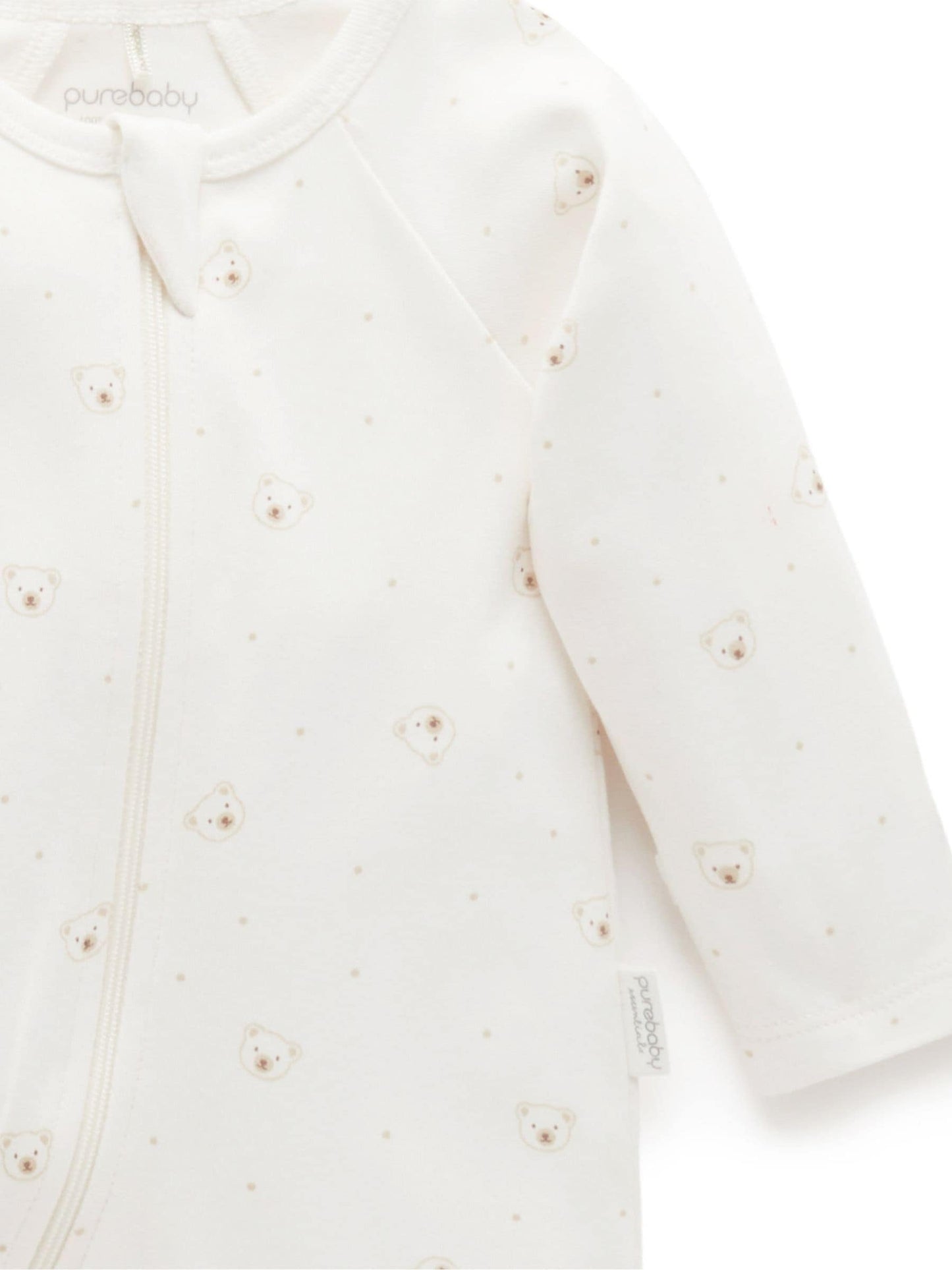 Purebaby Natural Zip Baby Sleepsuits 2 Pack image 4