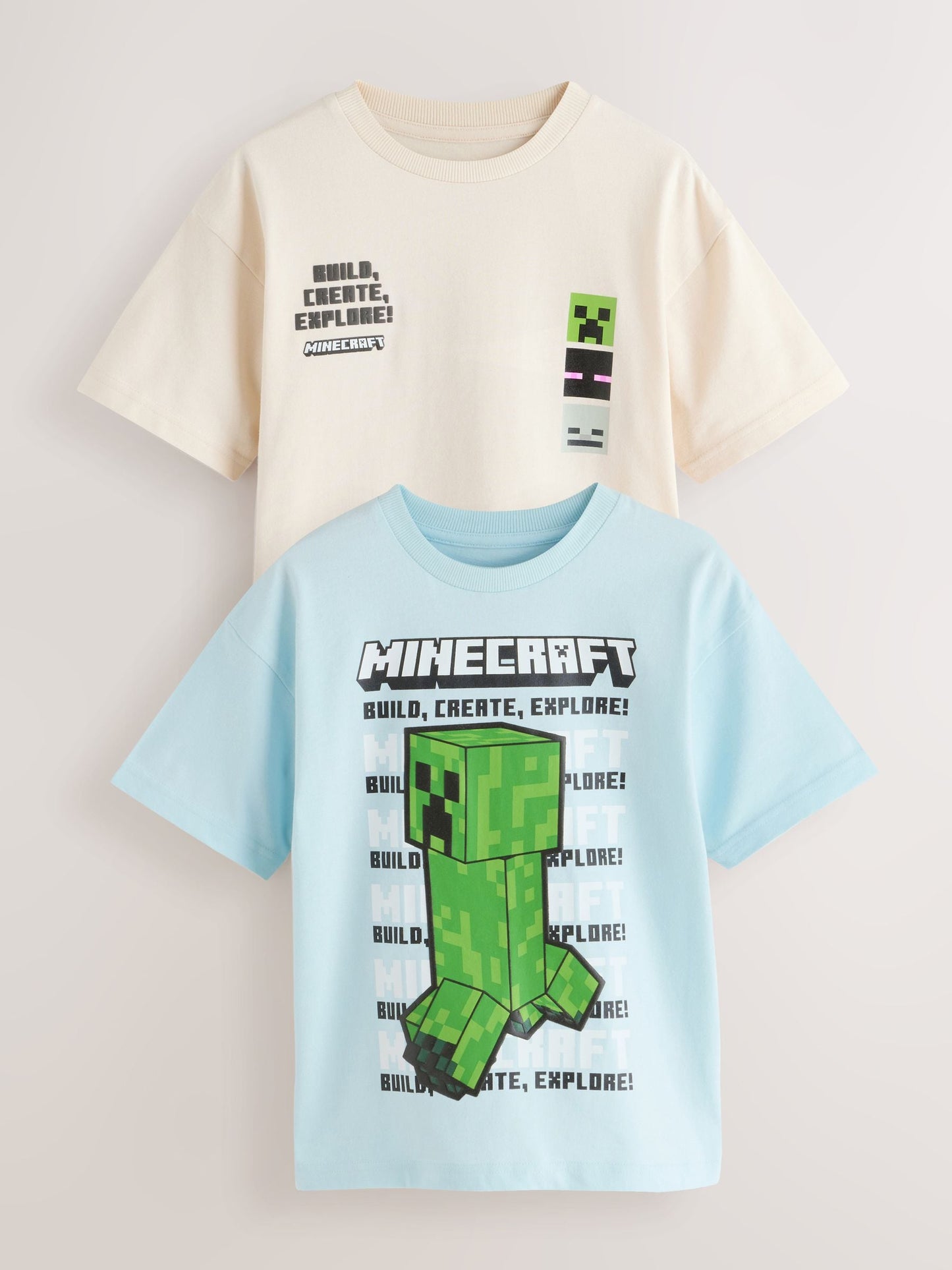 Dsiney Kidz - Light Blue/Stone 2 Pack Minecraft T-Shirt (3-16yrs) image 1