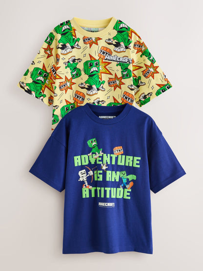 Dsiney Kidz - Blue/Yellow 2 Pack Minecraft T-Shirt (3-16yrs) image 1