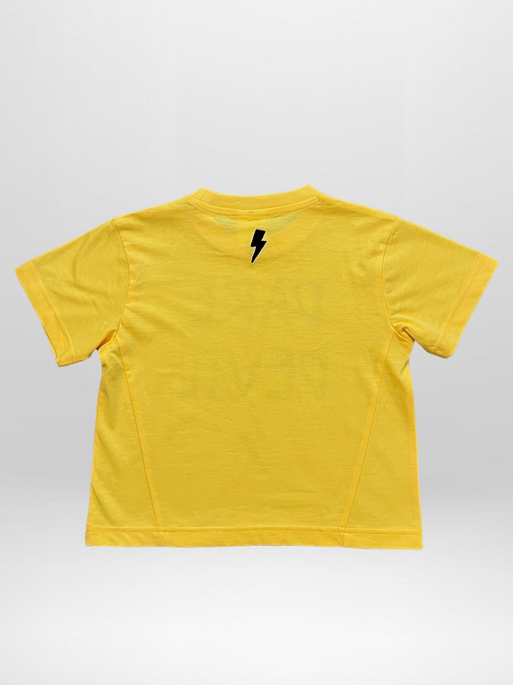 Religion Yellow Dare Devil Slogan T-Shirt With Lightning Bolt image 2