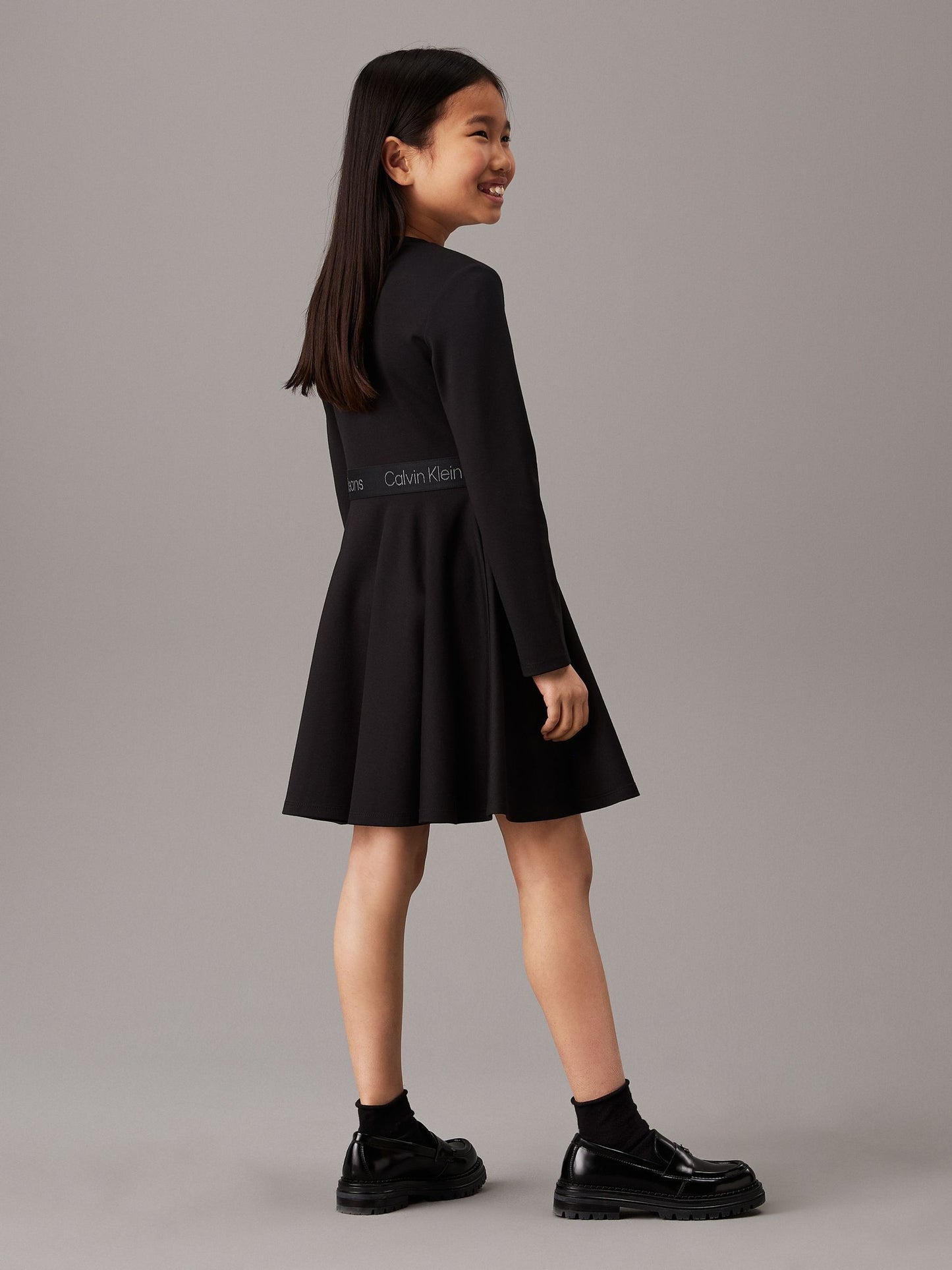 Calvin Klein Black Flared Punto Logo Dress image 2