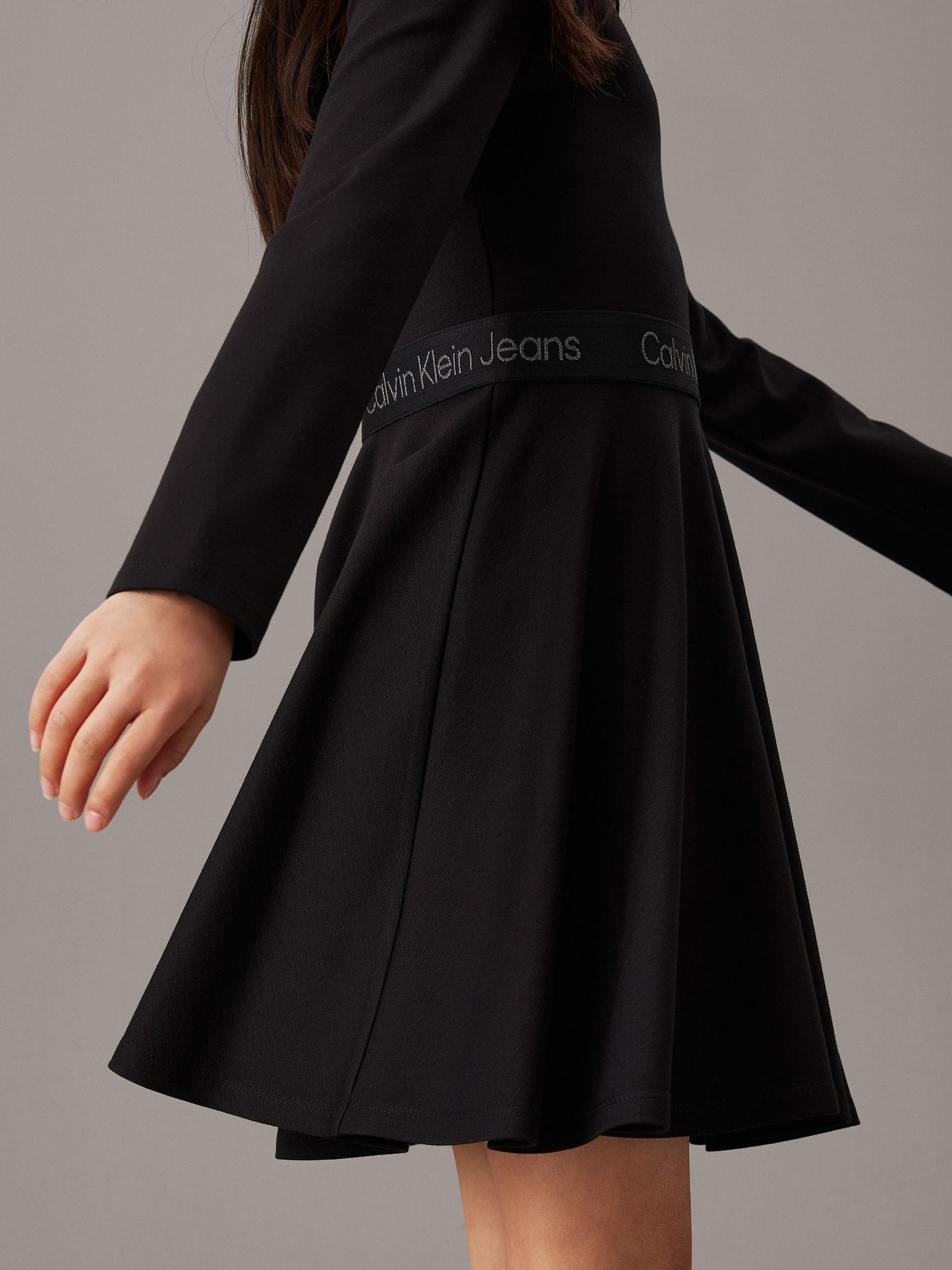 Calvin Klein Black Flared Punto Logo Dress image 5