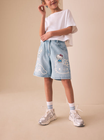 Dsiney Kidz - Light Blue Denim Hello Kitty Shorts (3-16yrs) image 2