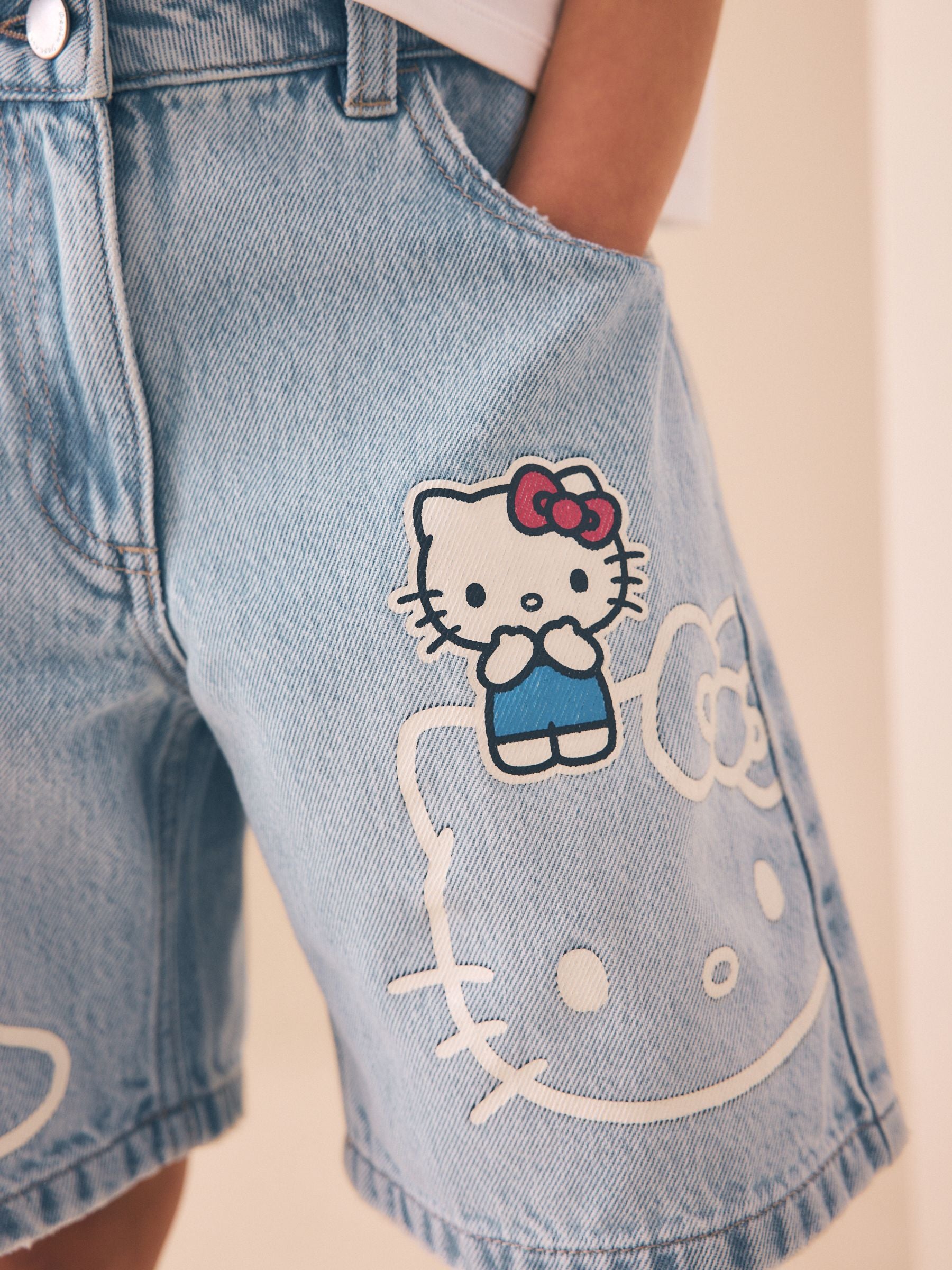 Dsiney Kidz - Light Blue Denim Hello Kitty Shorts (3-16yrs) image 4