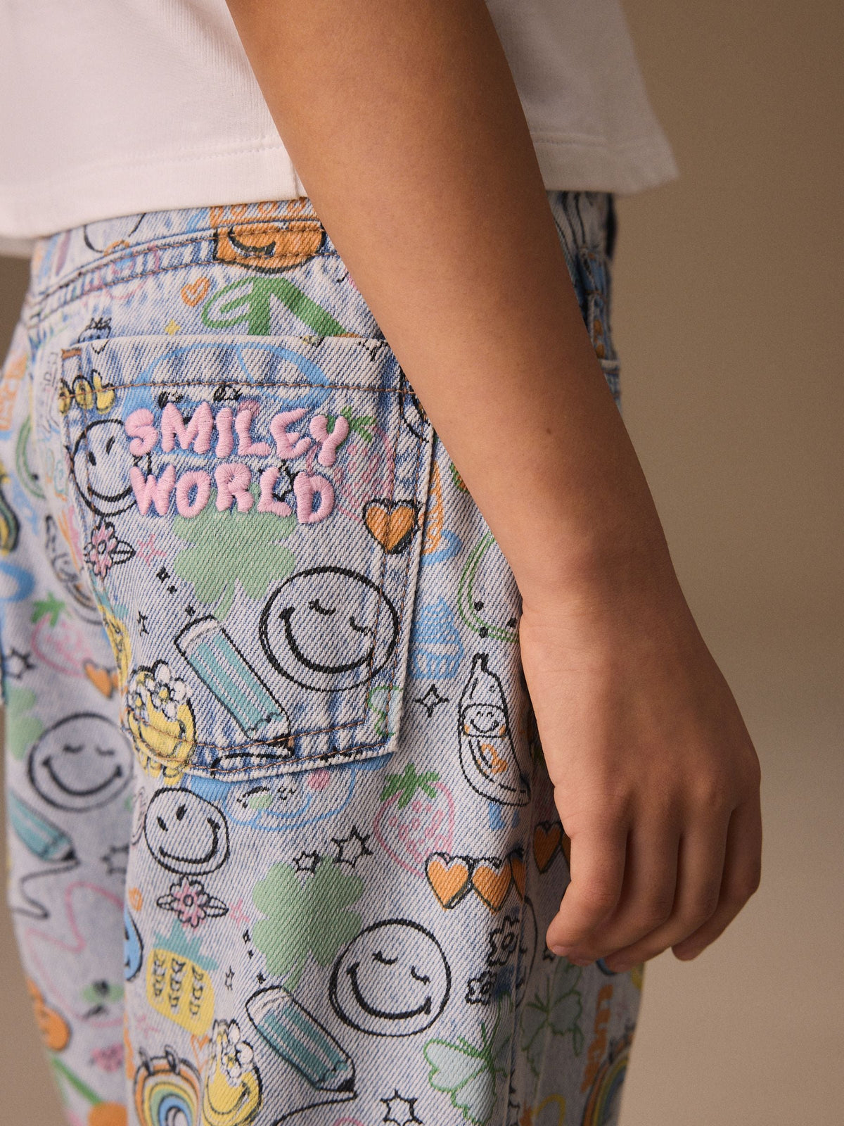 Dsiney Kidz - Smiley World Doodle Print Barrel Leg Jeans (3-16yrs) image 4