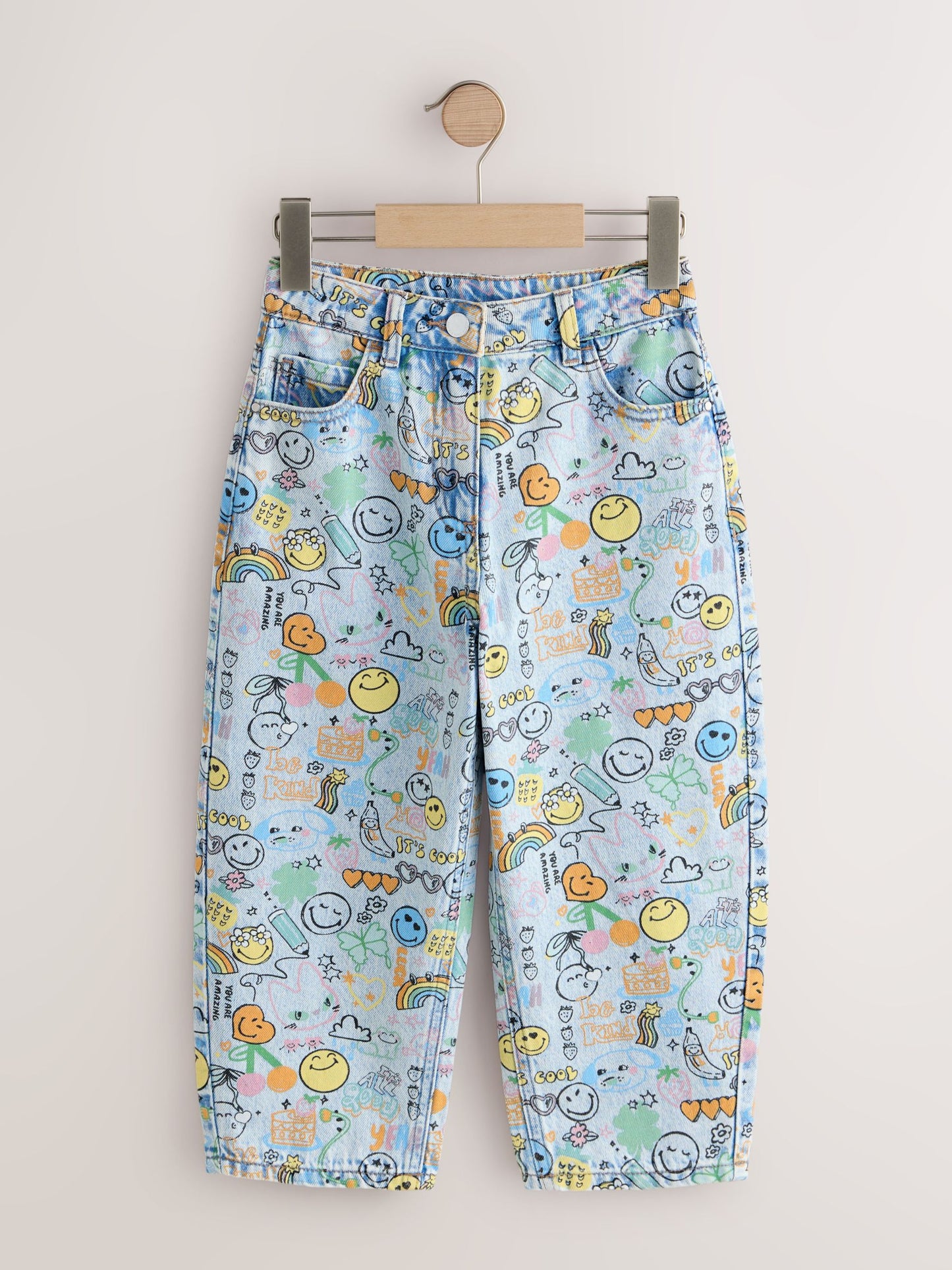 Dsiney Kidz - Smiley World Doodle Print Barrel Leg Jeans (3-16yrs) image 5