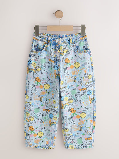 Dsiney Kidz - Smiley World Doodle Print Barrel Leg Jeans (3-16yrs) image 5