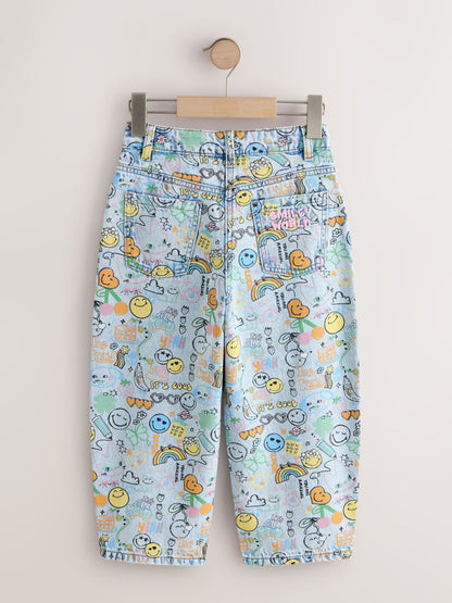 Dsiney Kidz - Smiley World Doodle Print Barrel Leg Jeans (3-16yrs) image 6