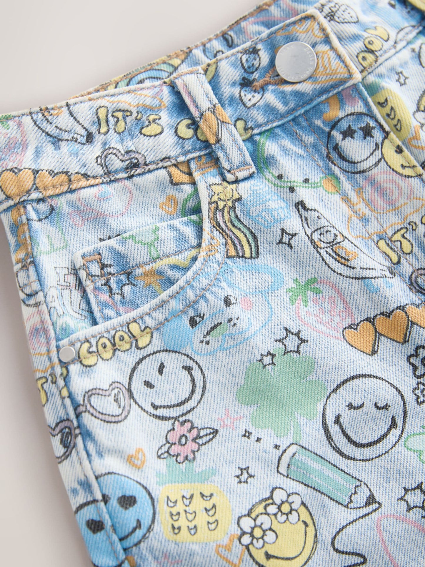 Dsiney Kidz - Smiley World Doodle Print Barrel Leg Jeans (3-16yrs) image 7