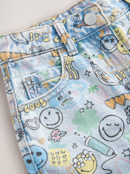 Dsiney Kidz - Smiley World Doodle Print Barrel Leg Jeans (3-16yrs) image 7