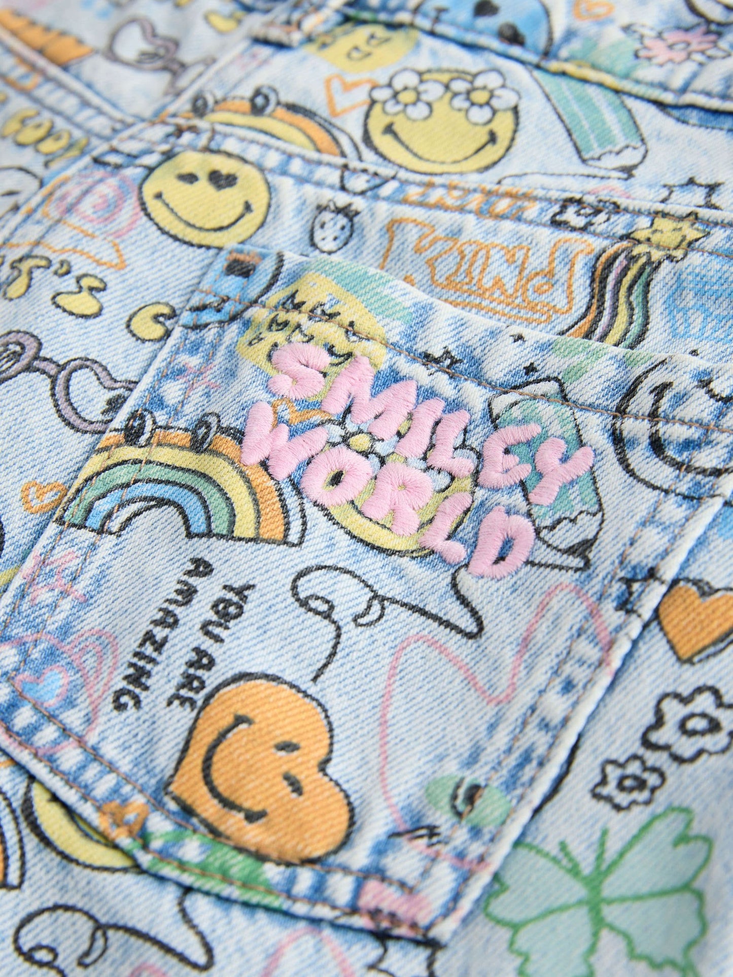 Dsiney Kidz - Smiley World Doodle Print Barrel Leg Jeans (3-16yrs) image 8