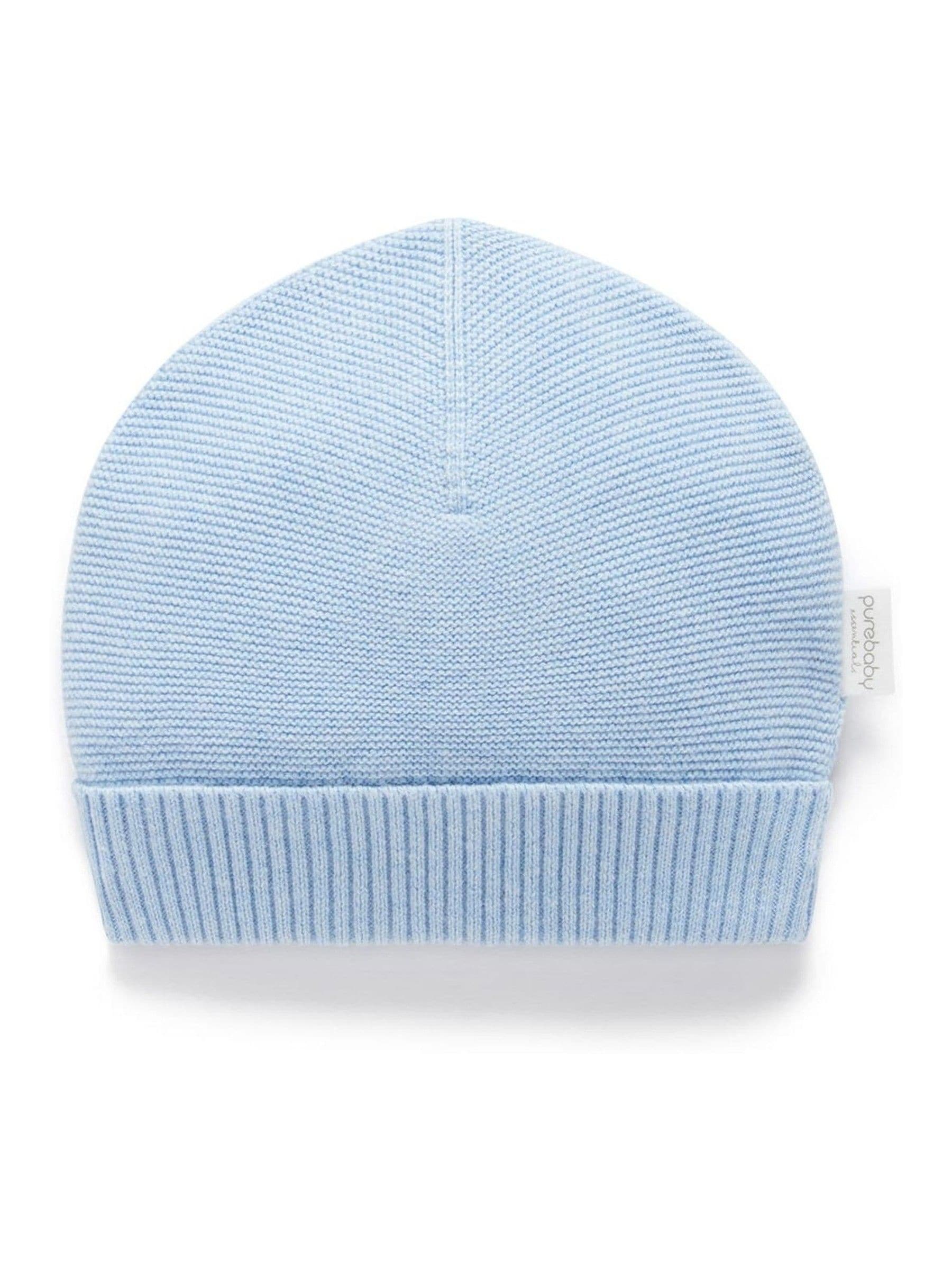 Purebaby Blue Textured Beanie image 1