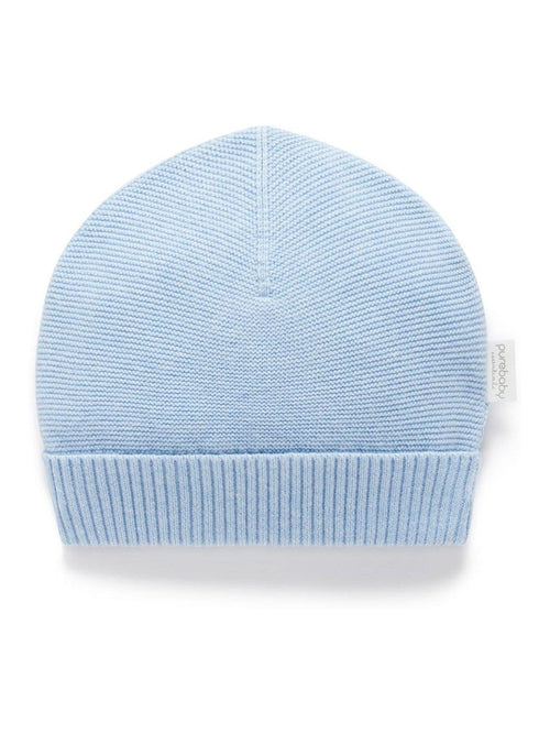 Purebaby Blue Textured Beanie image 1