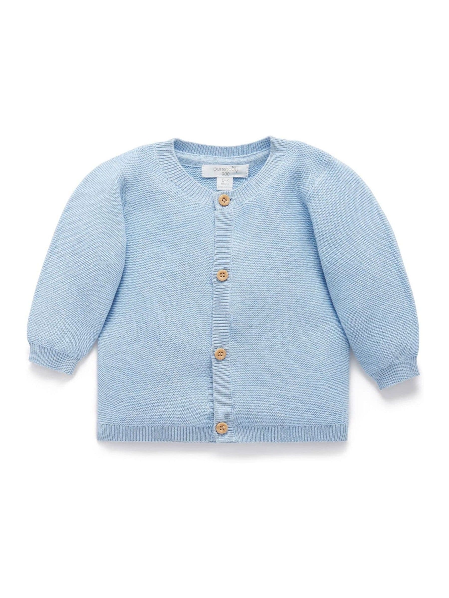 Dsiney Kidz - Purebaby Blue Textured Knit Cardigan image 1