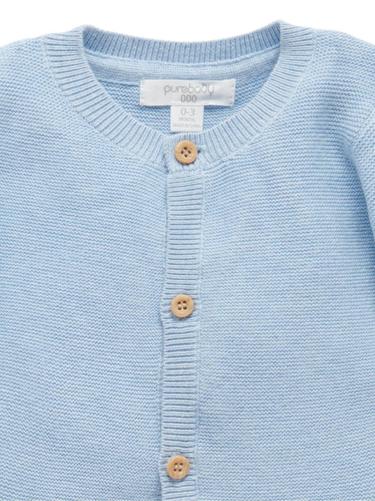 Dsiney Kidz - Purebaby Blue Textured Knit Cardigan image 2