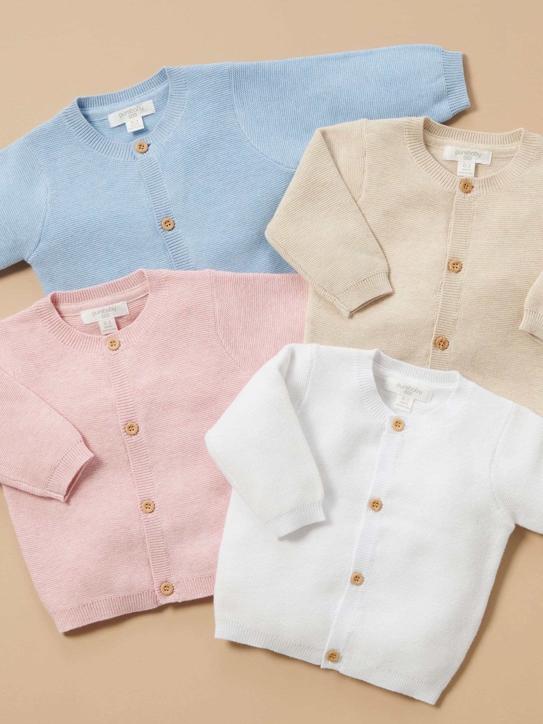 Dsiney Kidz - Purebaby Blue Textured Knit Cardigan image 5
