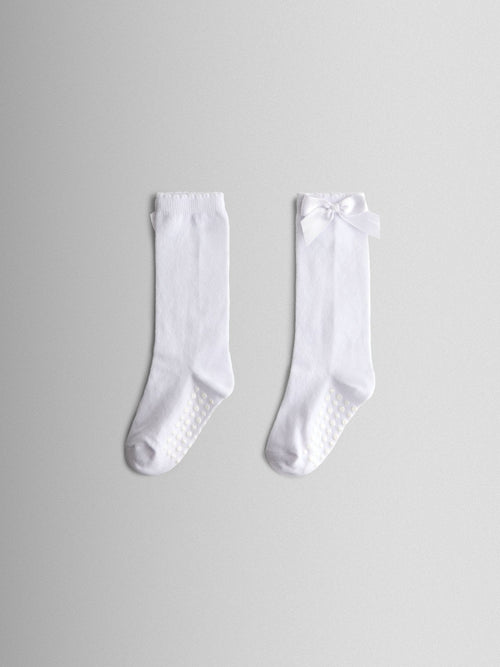 JoJo Maman Bébé Cream Bow Long Socks image 1