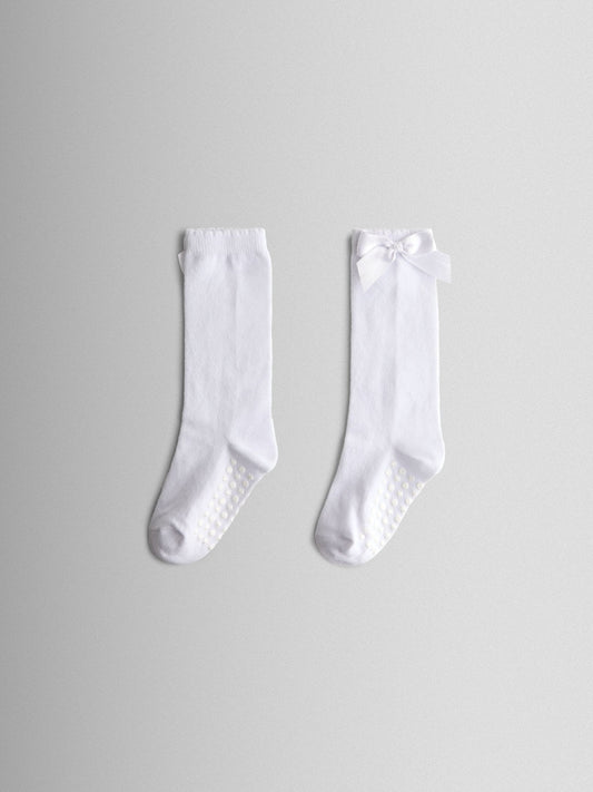 JoJo Maman Bébé Cream Bow Long Socks image 1