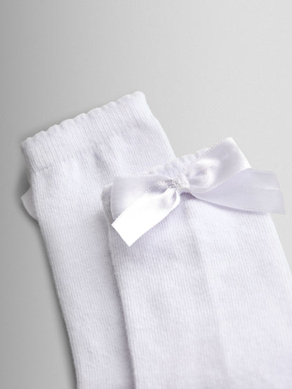 JoJo Maman Bébé Cream Bow Long Socks image 2