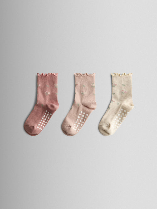 JoJo Maman Bébé Natural Floral 3-Pack Socks image 1
