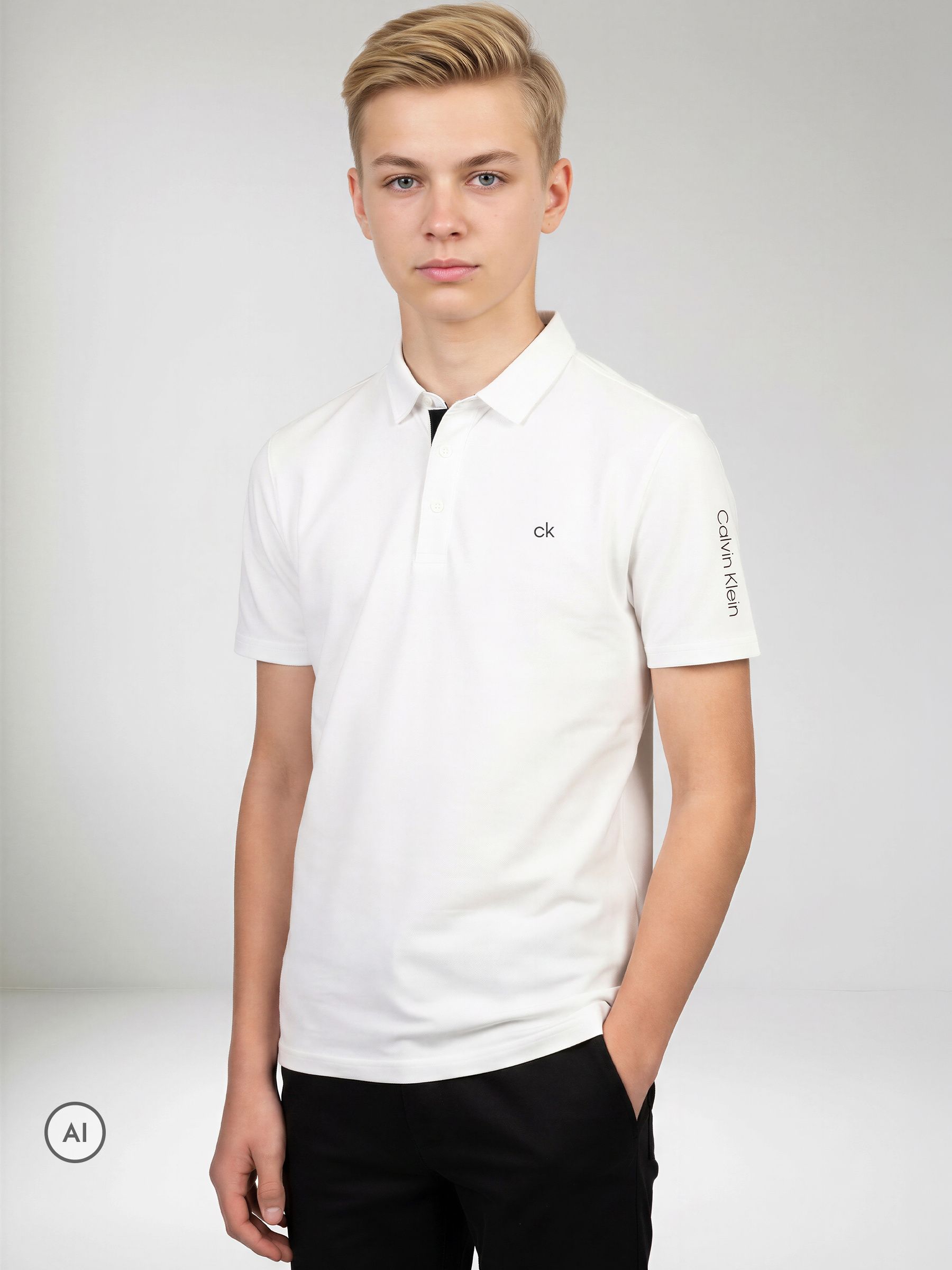 Dsiney Kidz - Calvin Klein Golf White Junior Uni Polo Shirt image 1