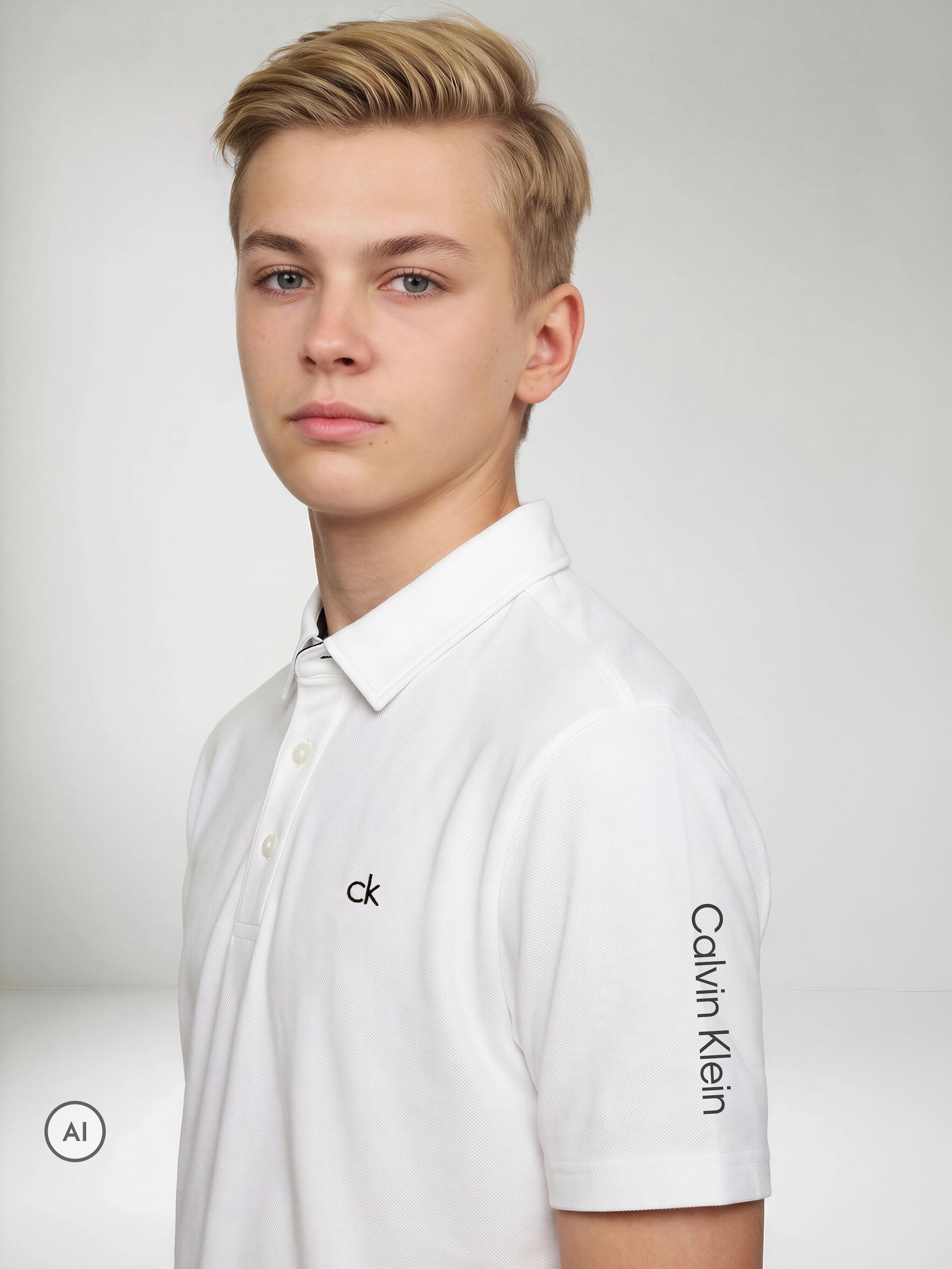 Dsiney Kidz - Calvin Klein Golf White Junior Uni Polo Shirt image 3