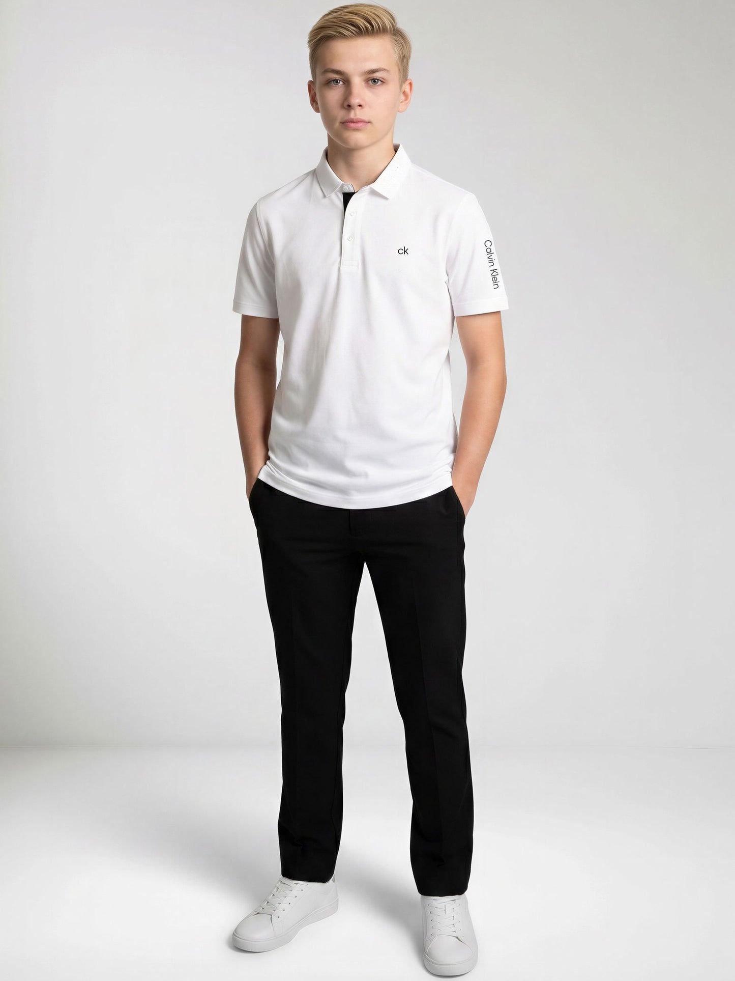 Dsiney Kidz - Calvin Klein Golf White Junior Uni Polo Shirt image 4