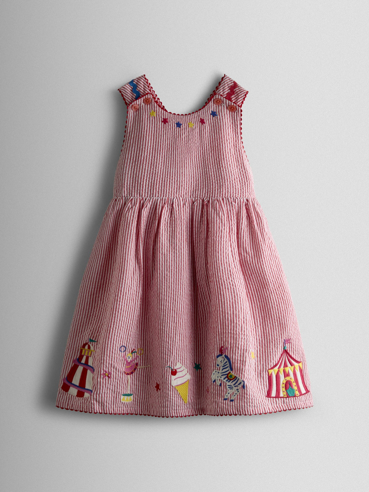 Dsiney Kidz - JoJo Maman Bébé Red Fairground Cross Back Appliqué Sundress image 2