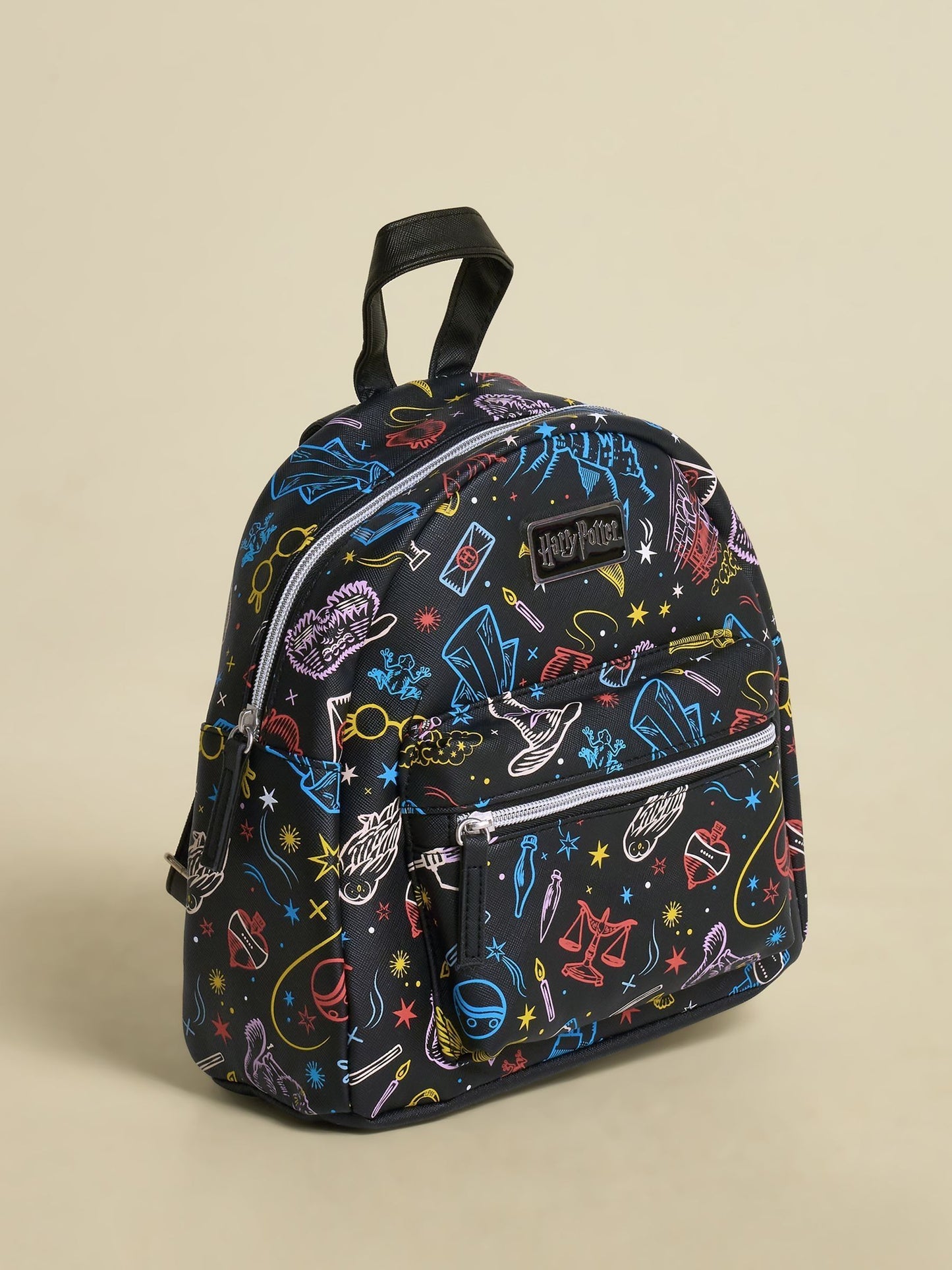 Brand Threads Black Harry Potter Spells Backpack image 1