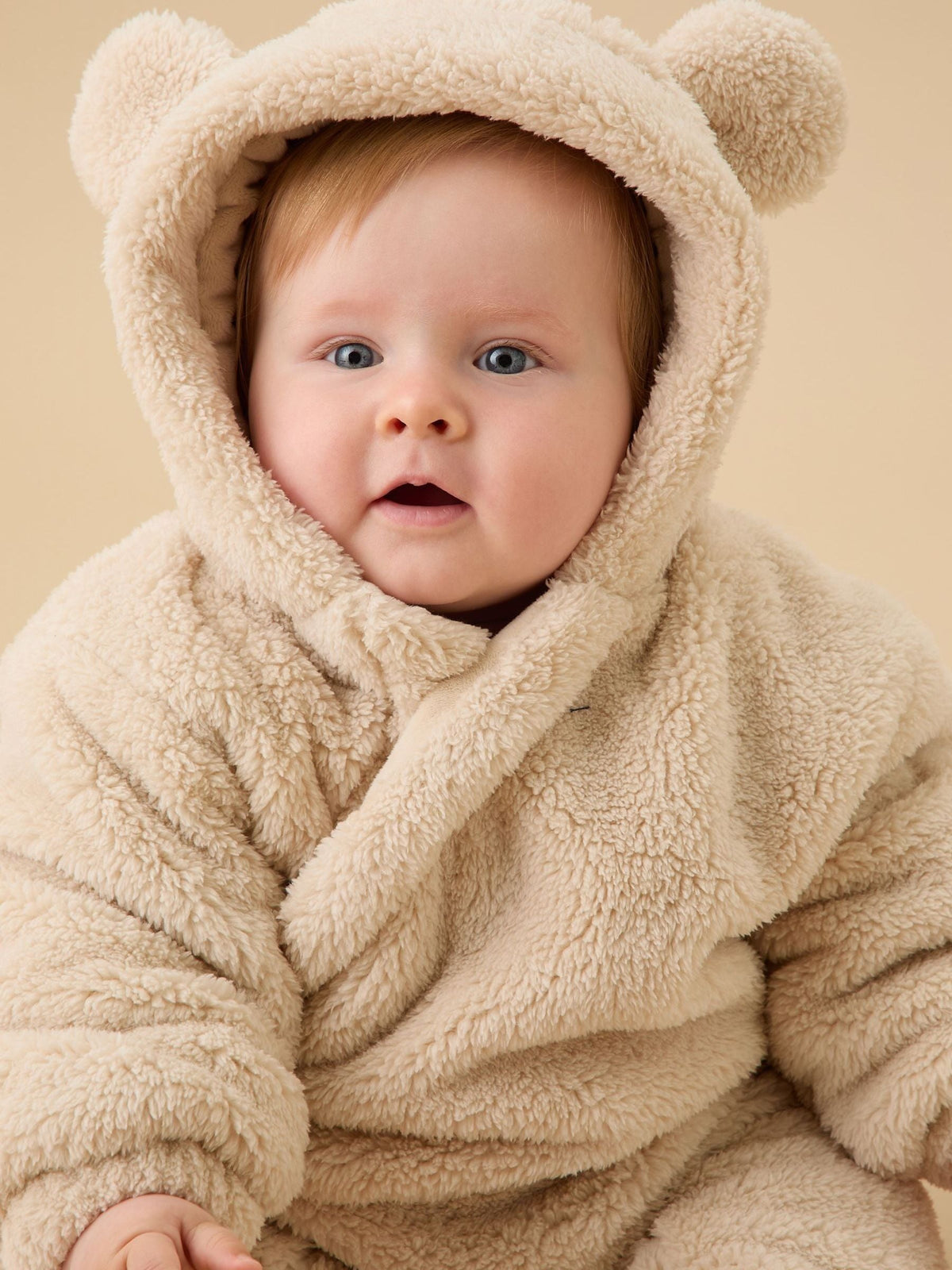 MORI Beige Faux Fur Supersoft Zip Up Pramsuit - image 3