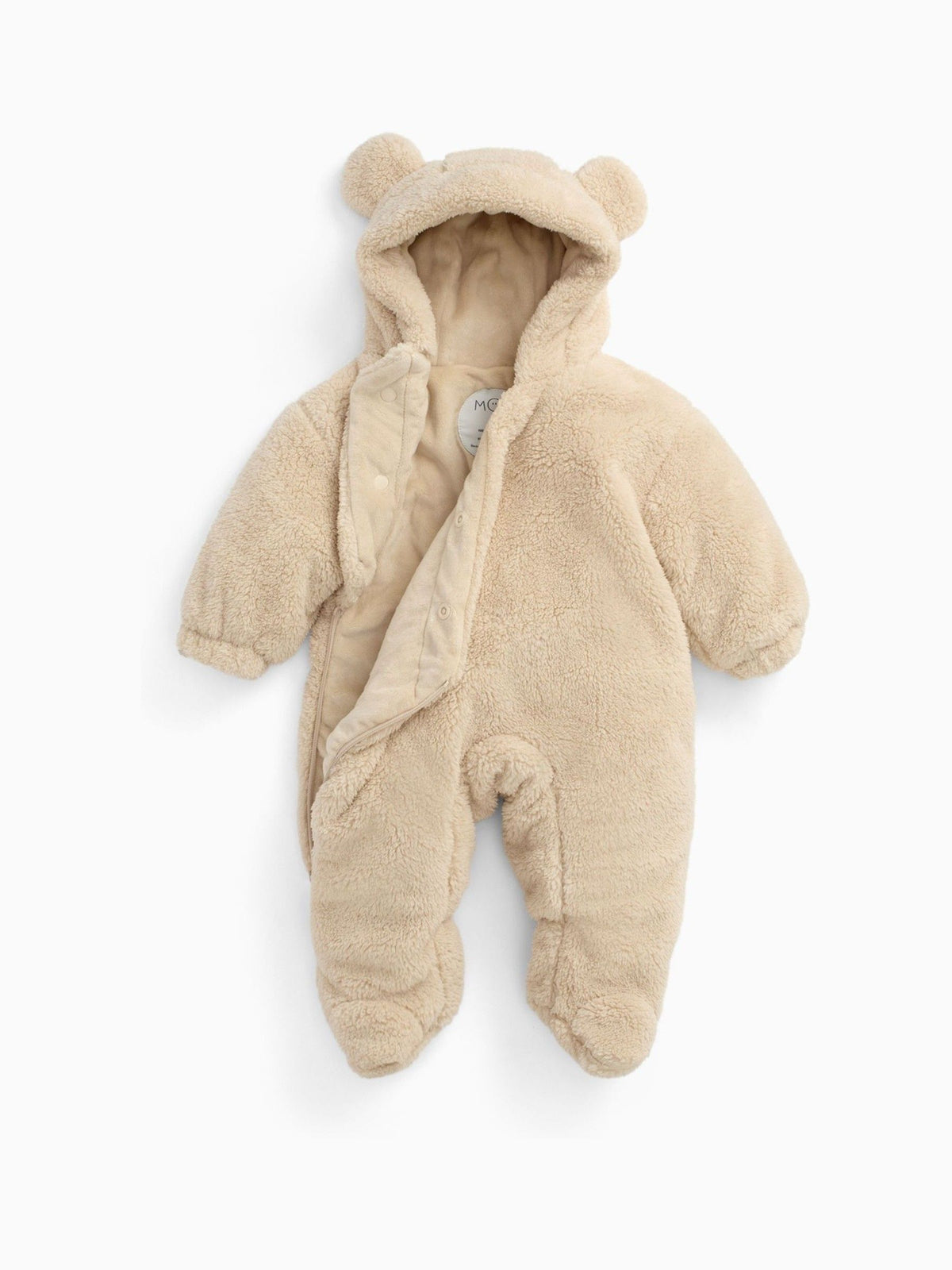 MORI Beige Faux Fur Supersoft Zip Up Pramsuit - image 5
