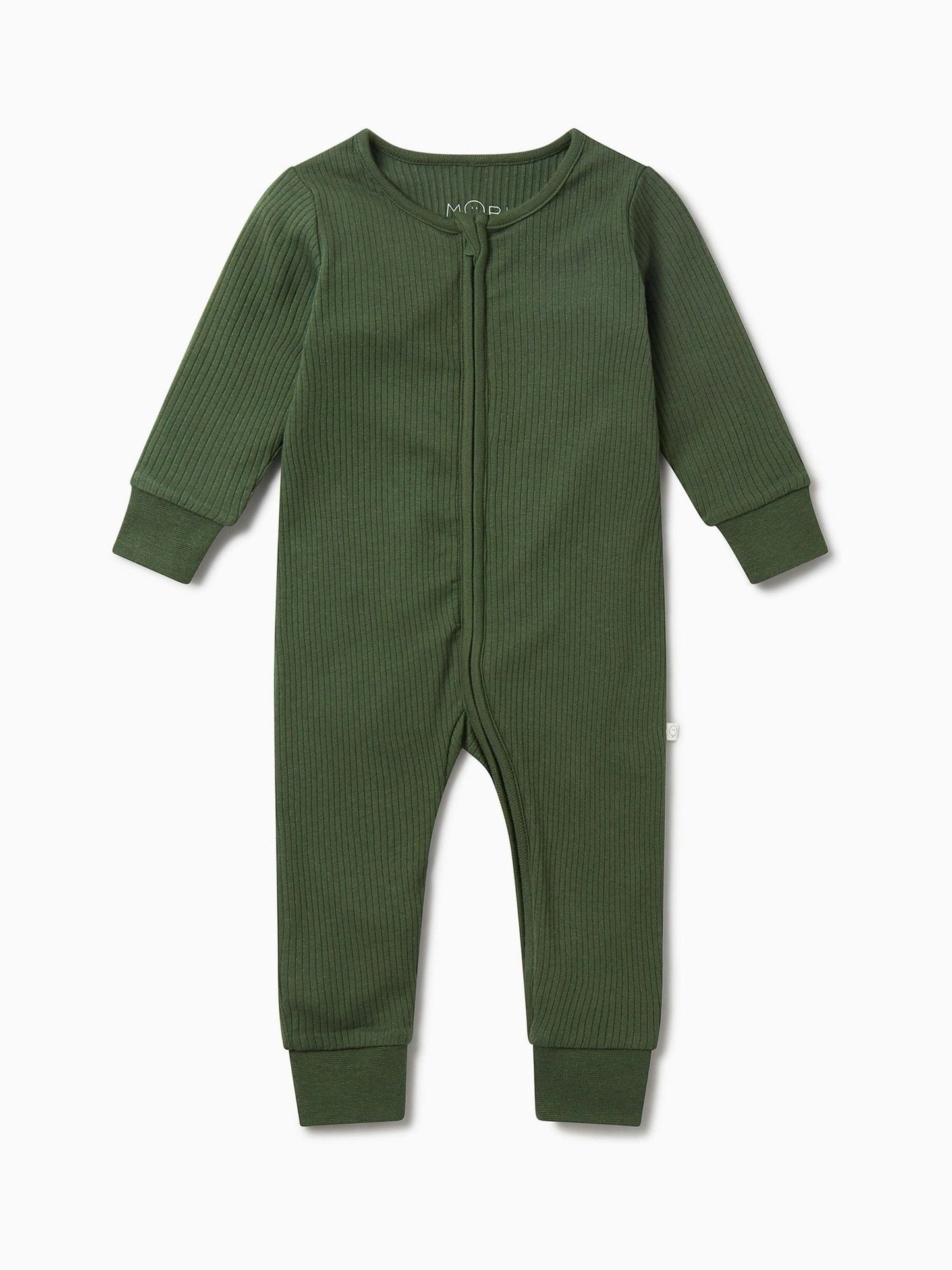 MORI Pine Green Stretch Supersoft 2 Way Zip Sleepsuit image 3