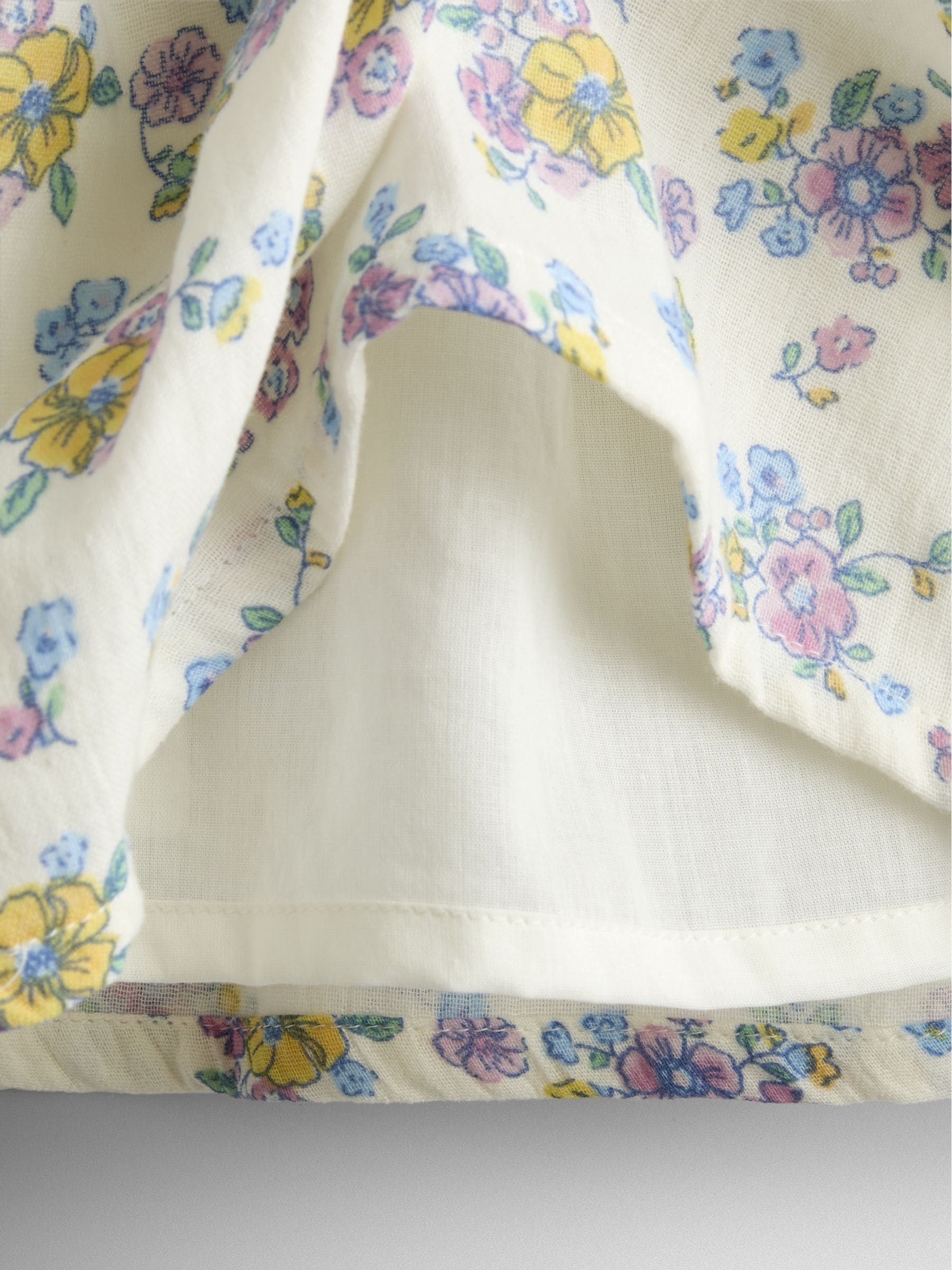 JoJo Maman Bébé Natural Floral Cheesecloth Smocked Bodice Dress image 3