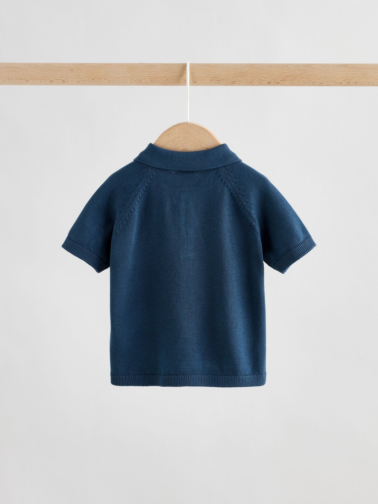 Navy Blue Knitted Top and Woven Shorts Baby Set (0mths-2yrs) image 7