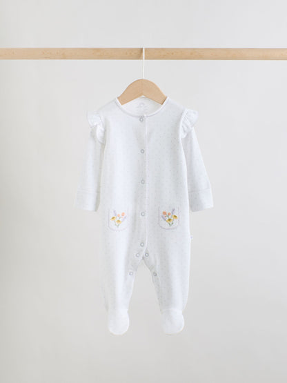 Lilac Purple Baby Sleepsuits 3 Pack (0mths-2yrs) image 2