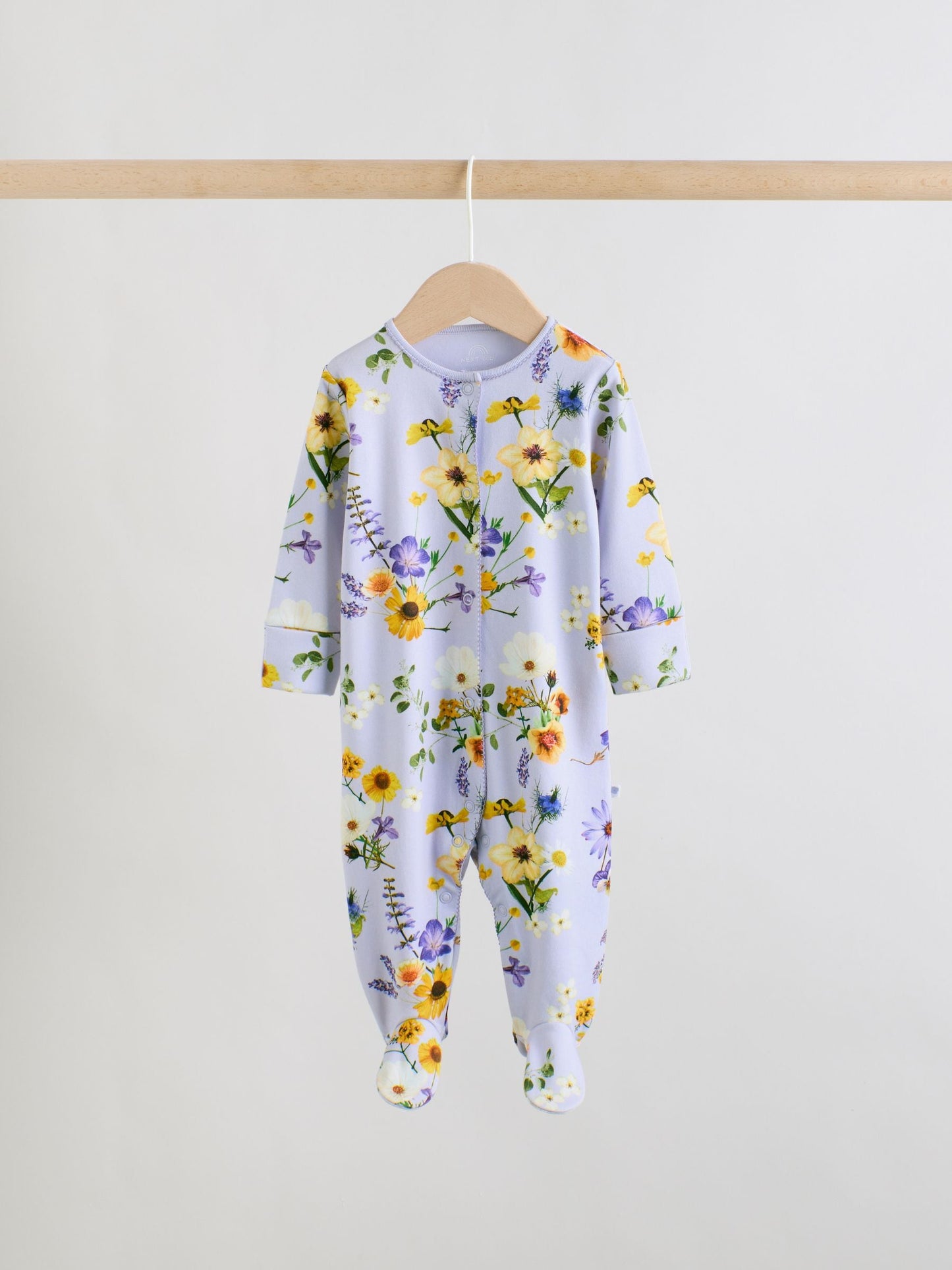 Lilac Purple Baby Sleepsuits 3 Pack (0mths-2yrs) image 3