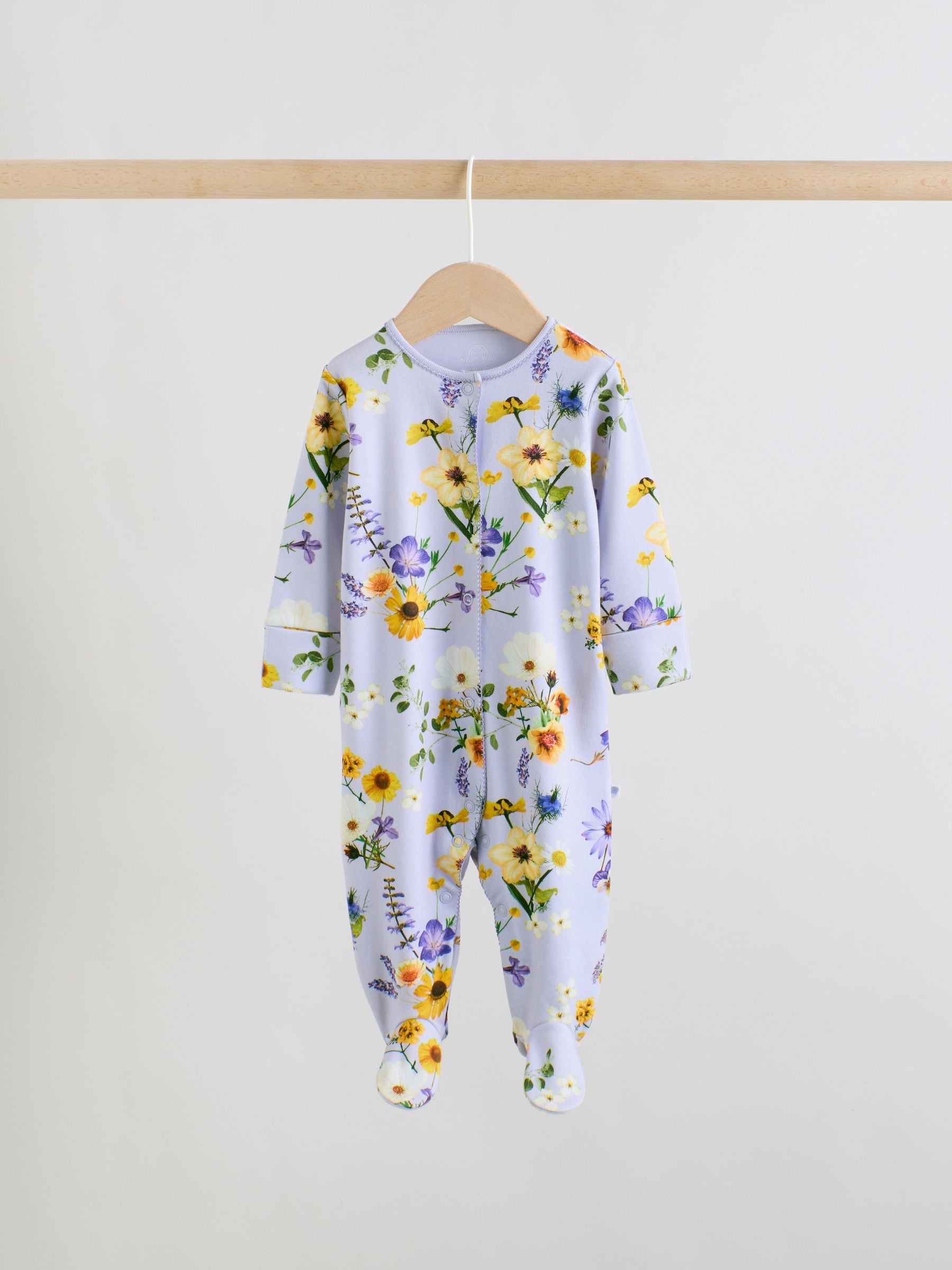 Lilac Purple Baby Sleepsuits 3 Pack (0mths-2yrs) image 3
