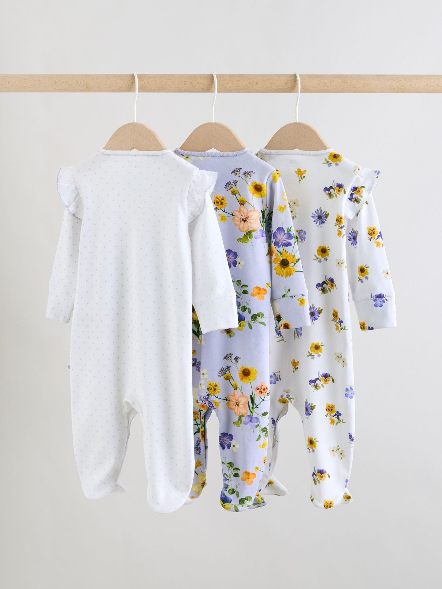Lilac Purple Baby Sleepsuits 3 Pack (0mths-2yrs) image 5