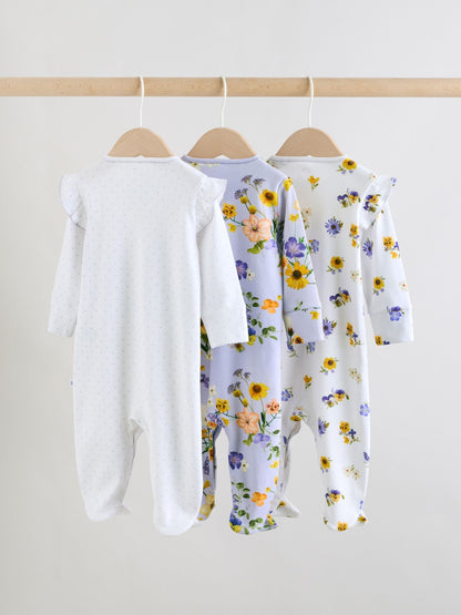 Lilac Purple Baby Sleepsuits 3 Pack (0mths-2yrs) image 5