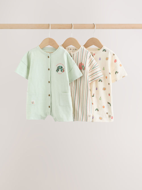 Neutral The Very Hungry Caterpillar License Jersey Baby Rompers 3 Pack image 1
