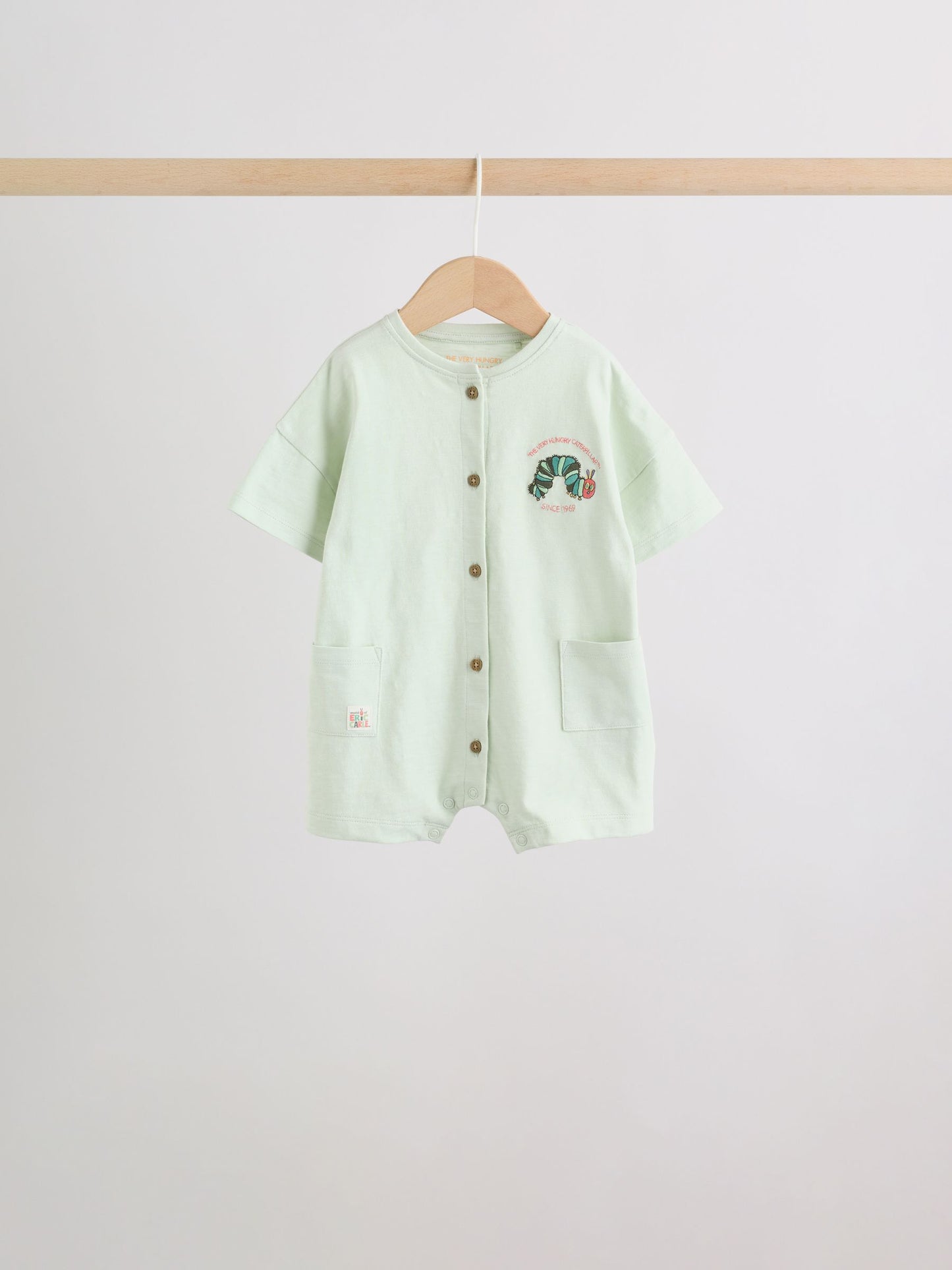 Neutral The Very Hungry Caterpillar License Jersey Baby Rompers 3 Pack image 2