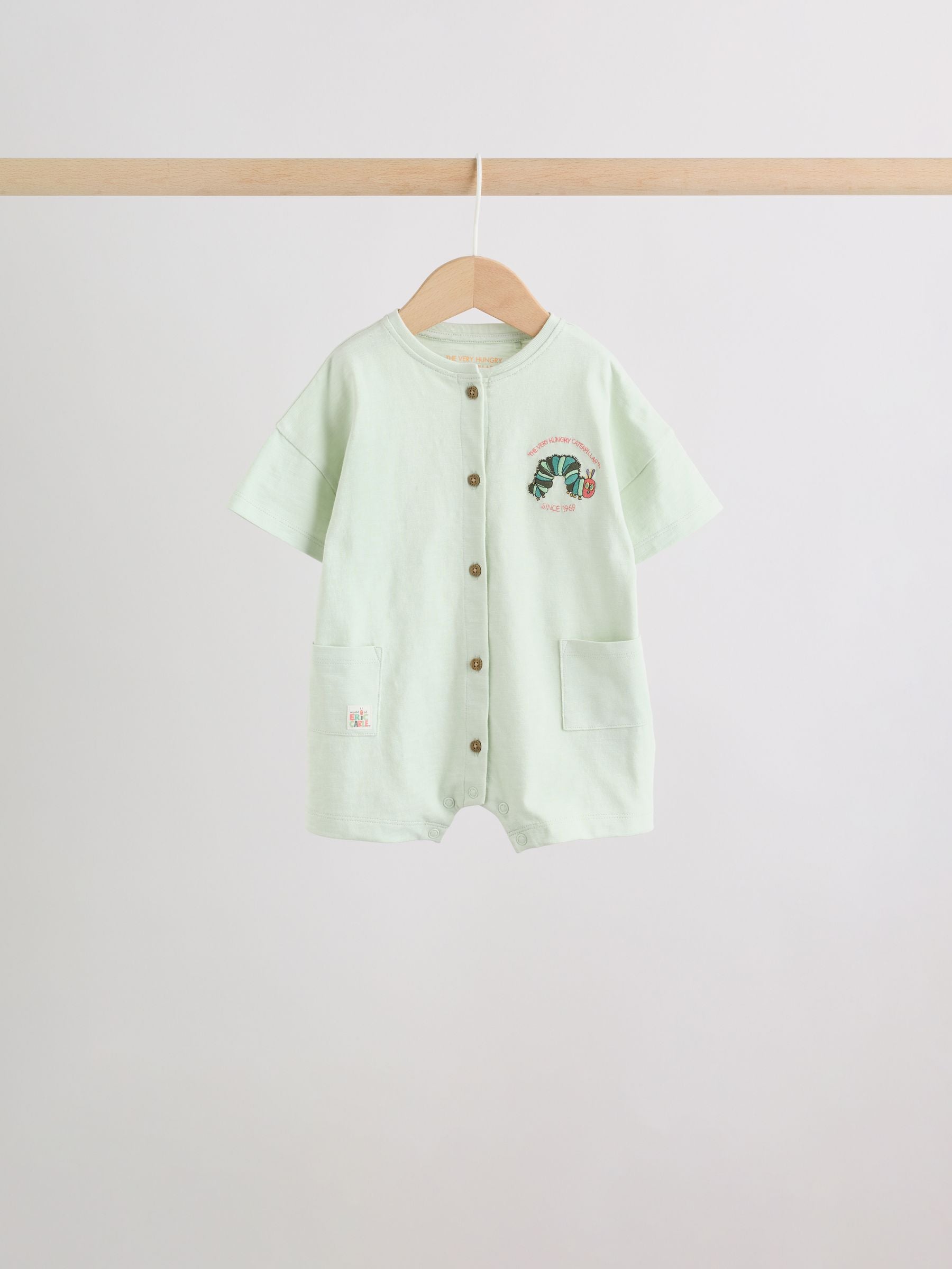 Neutral The Very Hungry Caterpillar License Jersey Baby Rompers 3 Pack image 2