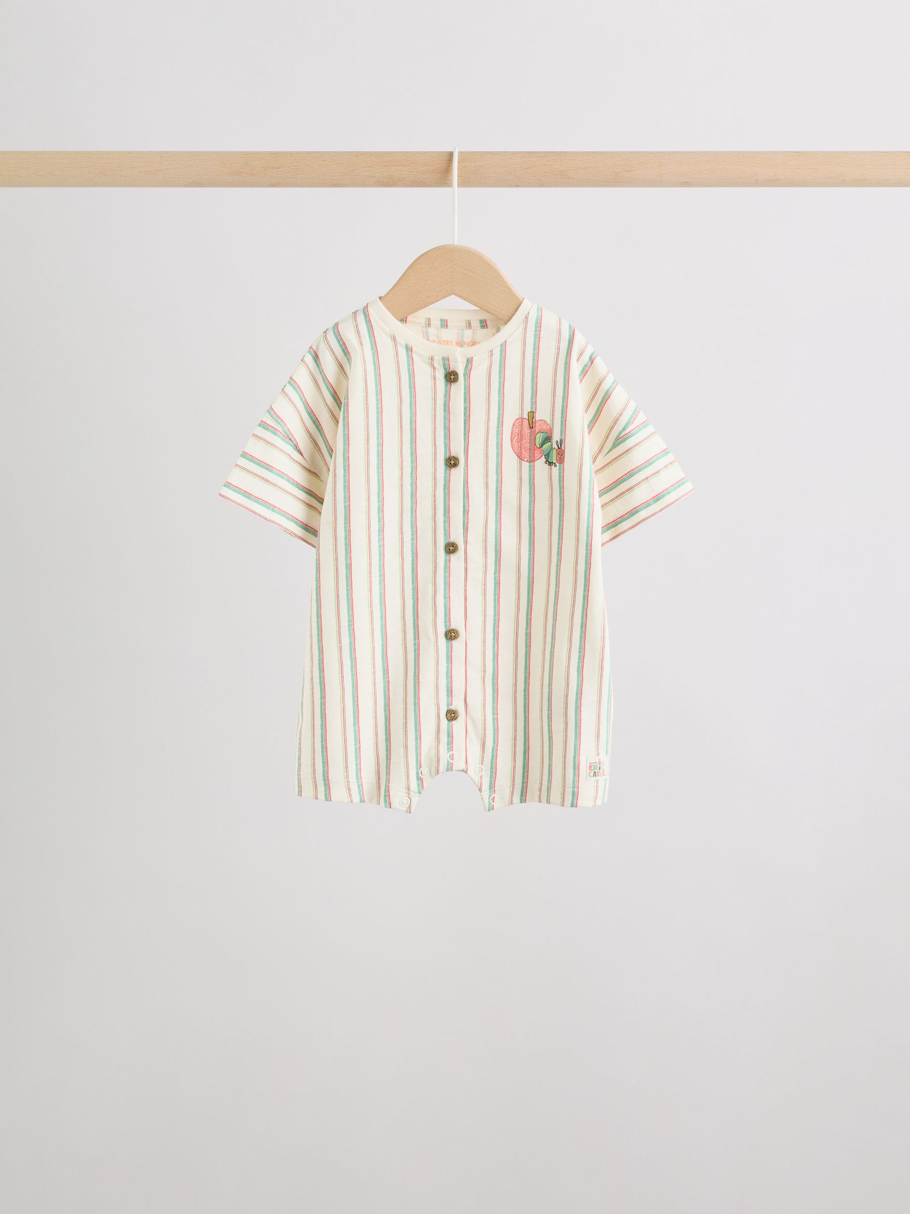 Neutral The Very Hungry Caterpillar License Jersey Baby Rompers 3 Pack image 3