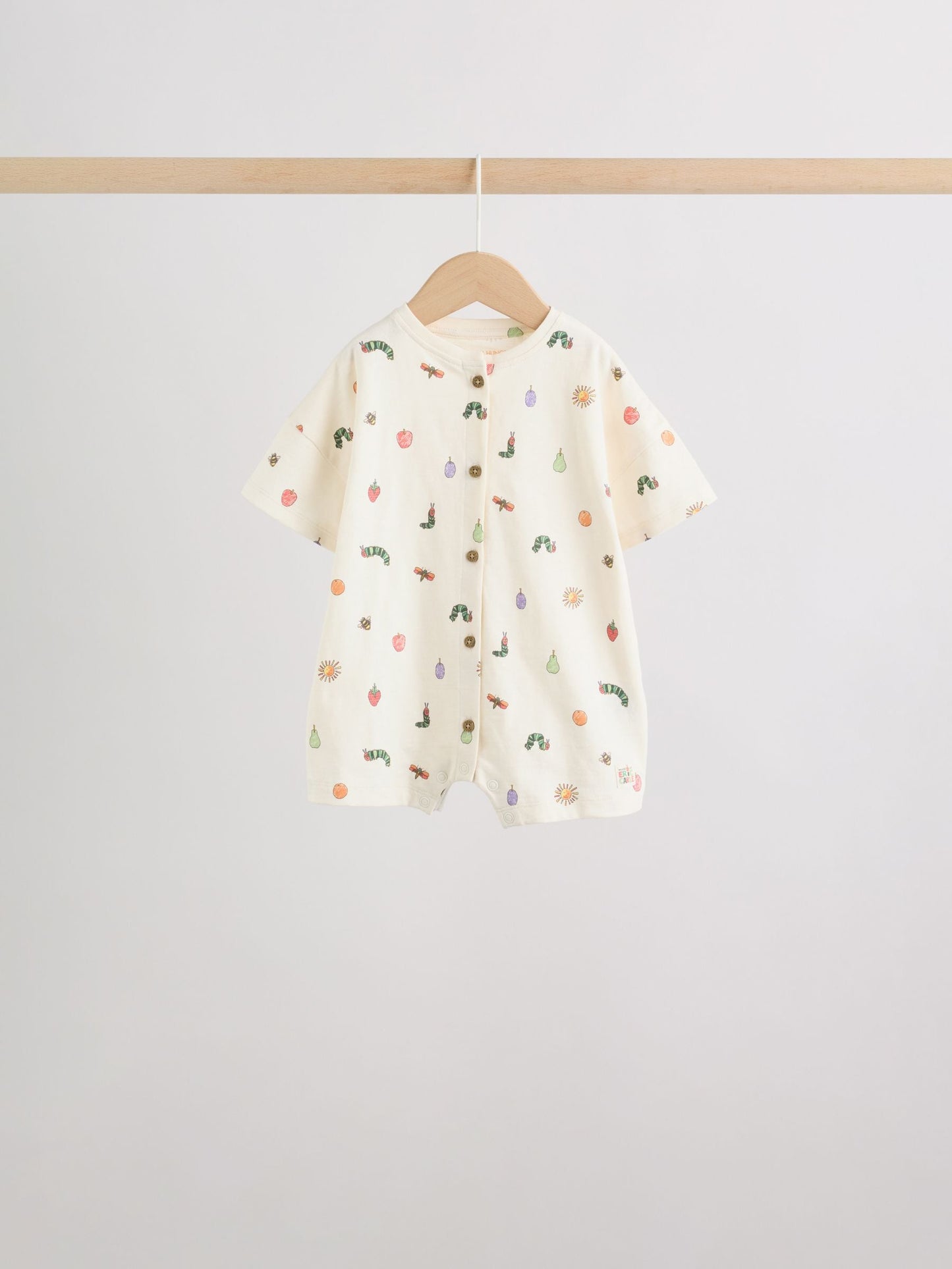 Neutral The Very Hungry Caterpillar License Jersey Baby Rompers 3 Pack image 4
