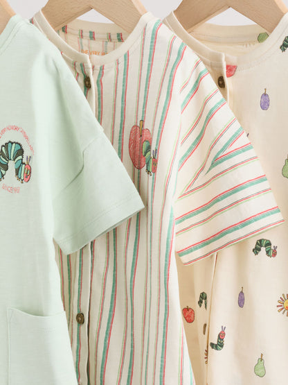 Neutral The Very Hungry Caterpillar License Jersey Baby Rompers 3 Pack image 7