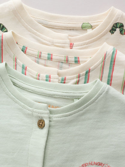 Neutral The Very Hungry Caterpillar License Jersey Baby Rompers 3 Pack image 8