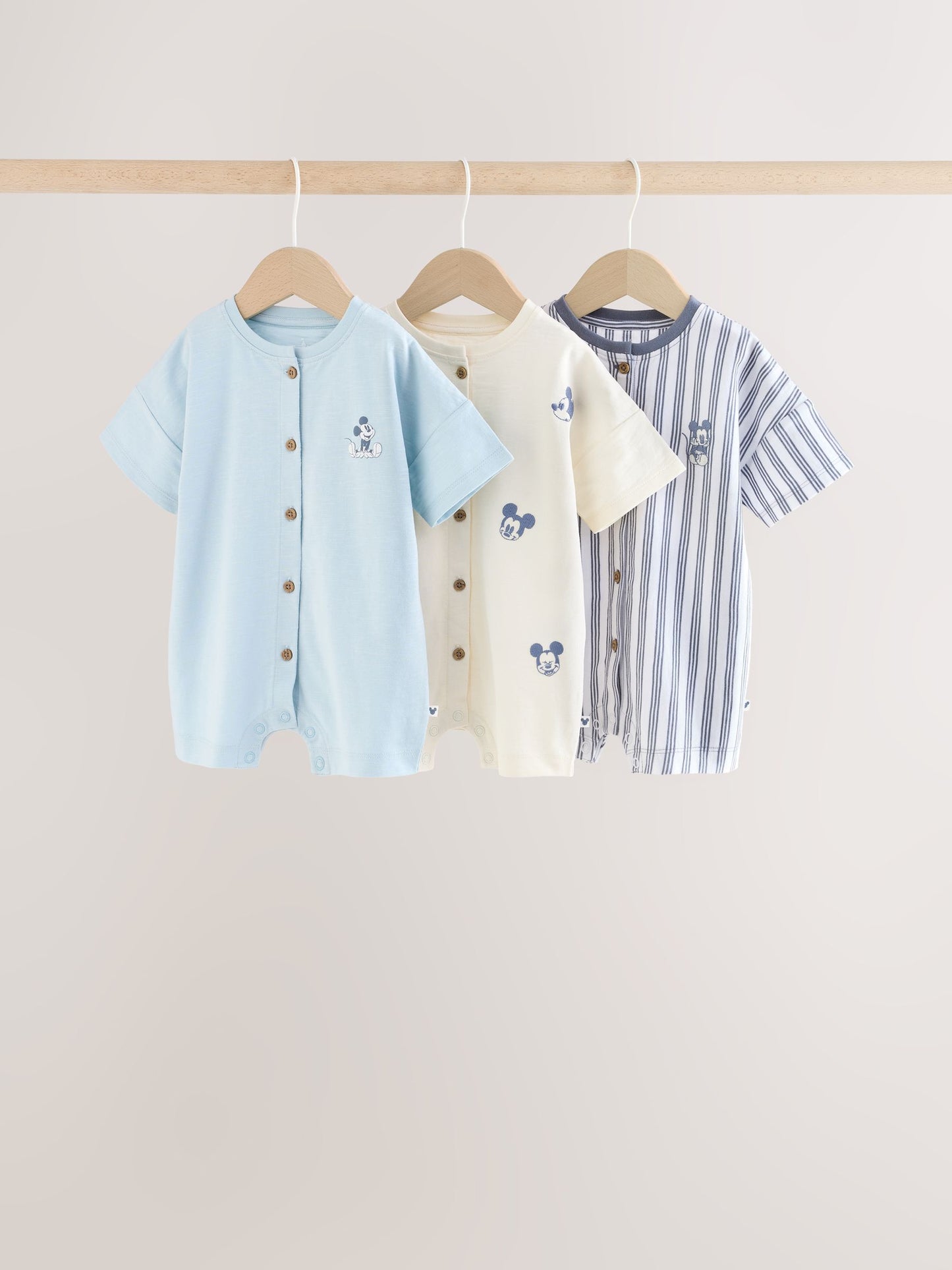 Dsiney Kidz - Blue Baby Mickey Mouse Jersey Rompers 3 Pack image 1